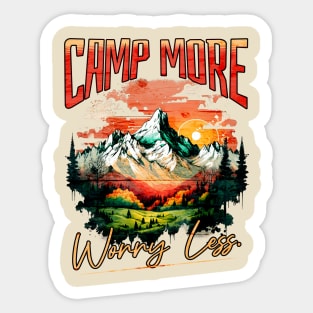 Camp More Worry Less Shirt Sticker